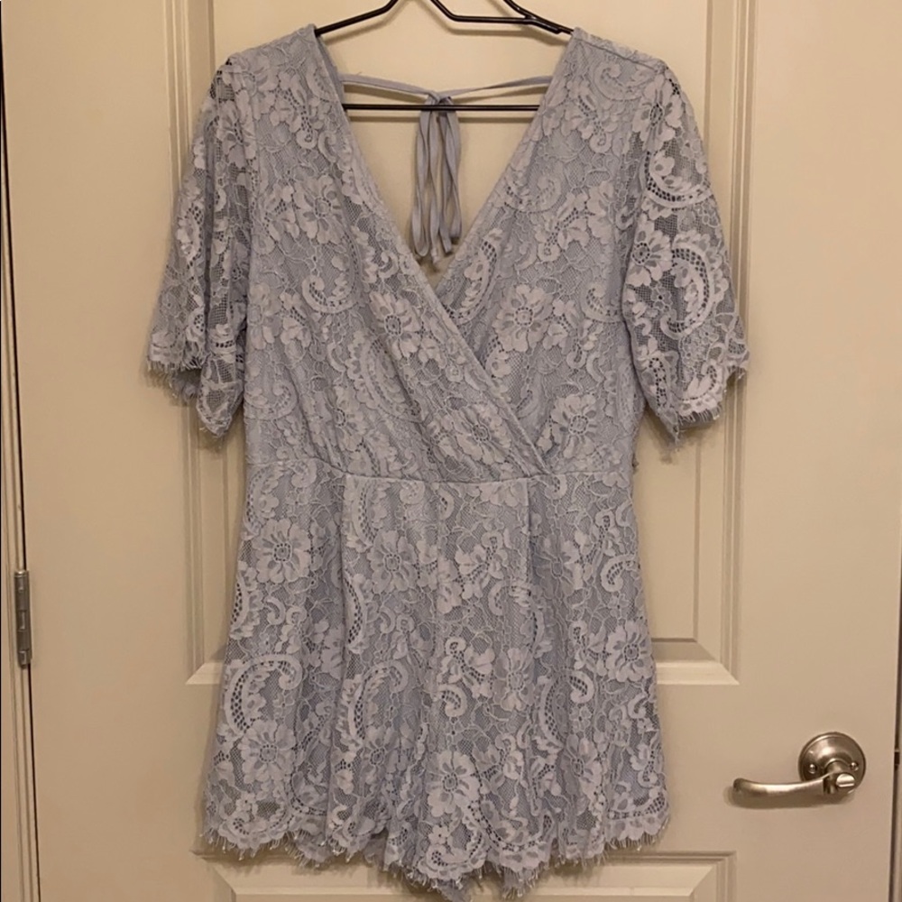 Blue Lace Romper